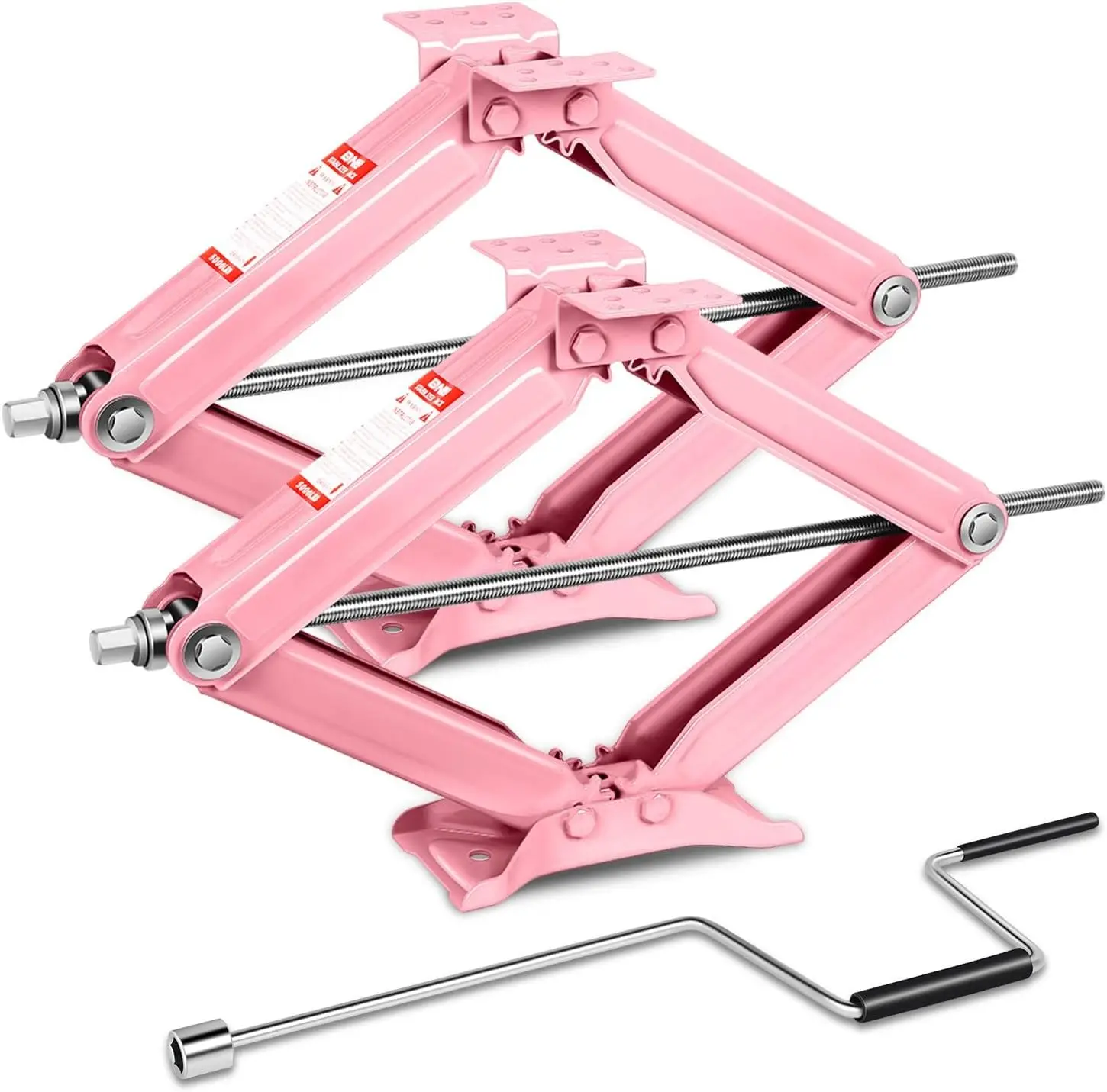 

2Pcs Scissor Jack, 2.5 Ton (5000LBS) RV Travel Trailer Stabilizer Leveling Scissor Car Jacks, Lifting Range 24" (Max) to 4" (Min