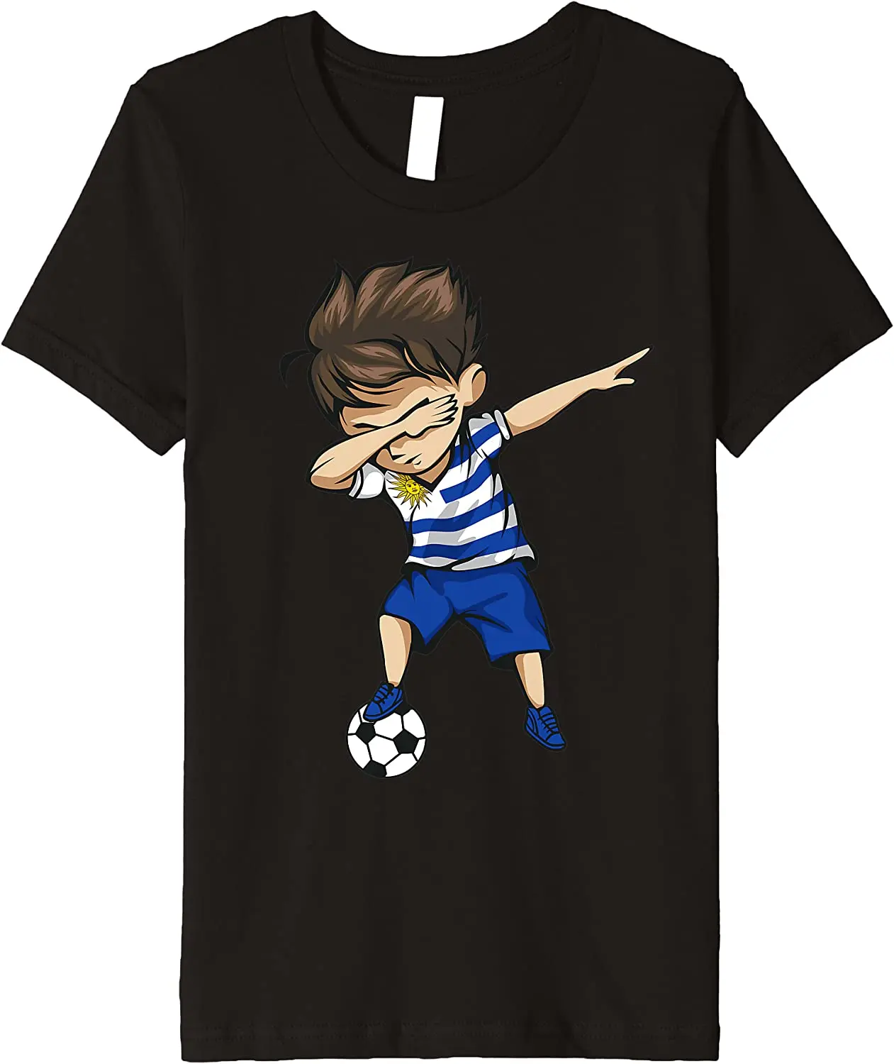 Dabbing Soccer Boy Uruguay Jersey Shirt - Uruguayan Football T Shirt