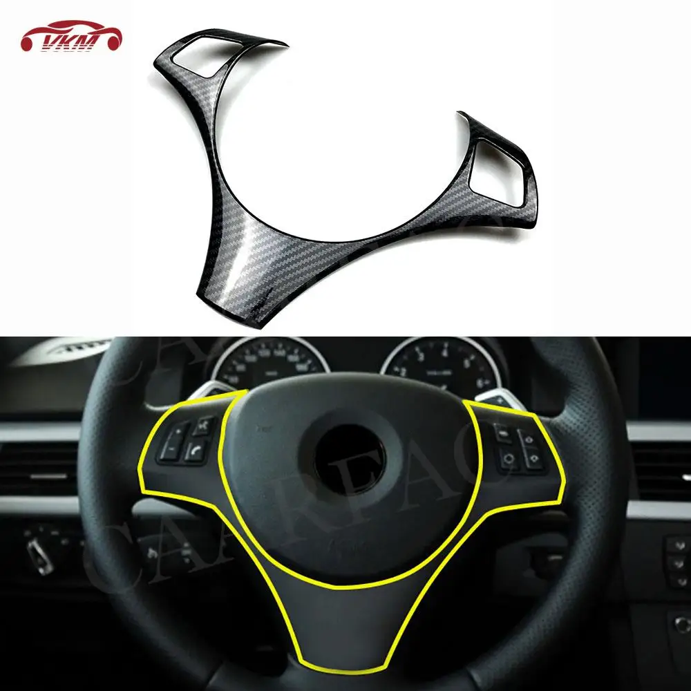 

ABS Carbon Look Car Steering Wheel Trim Cover Frame Sticker Decoration For BMW 3 Series E90 2005-2012 Body Kits Car Styling