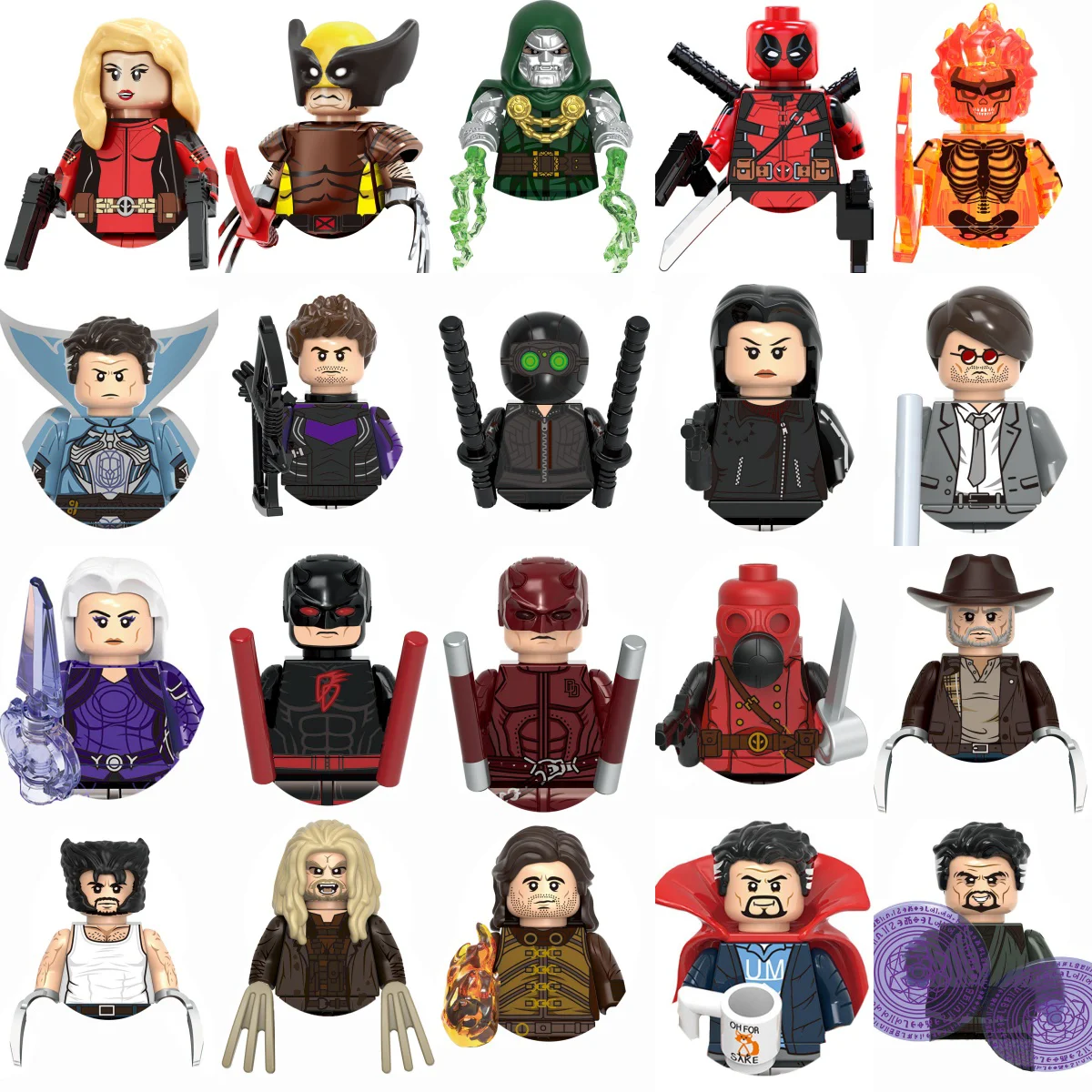 

Hot toys Marvel building blocks Kate Bishop Doctor Doom Daredevil Hela mini brick toys anime children's party Souvenir gifts