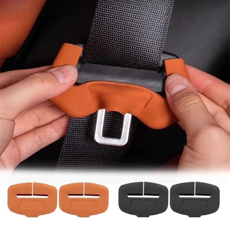 2Pcs Universal Car Seat Belt Buckle Cover Anti-Scratch Silicone Protector Clip Case Auto Interior Accessories for SUV Sedan