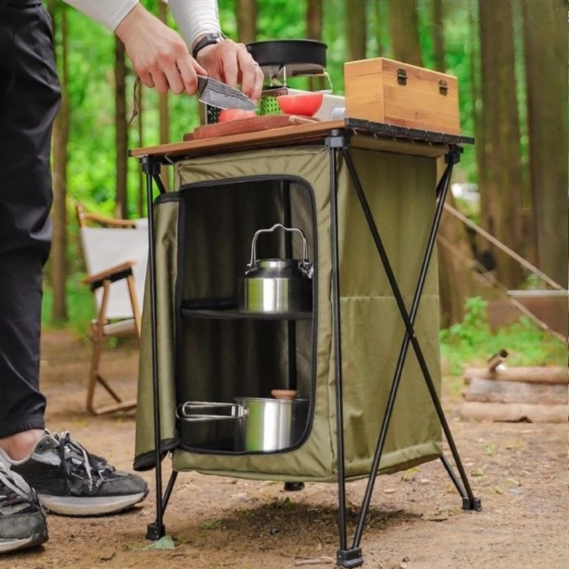 Outdoor folding storage cabinet camping movable portable multi-functional