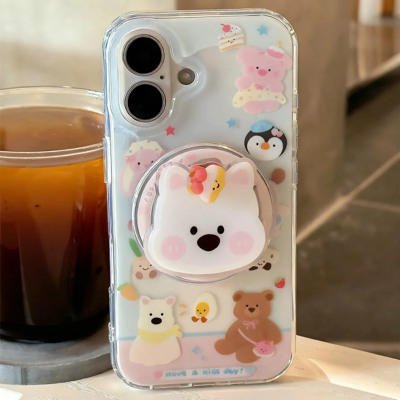 لطيف الكرتون هزة جرو حامل هاتف مغناطيسي حامل هاتف قبضة توك دعم آيفون ل Magsafe اكسسوارات الذكية توك #4