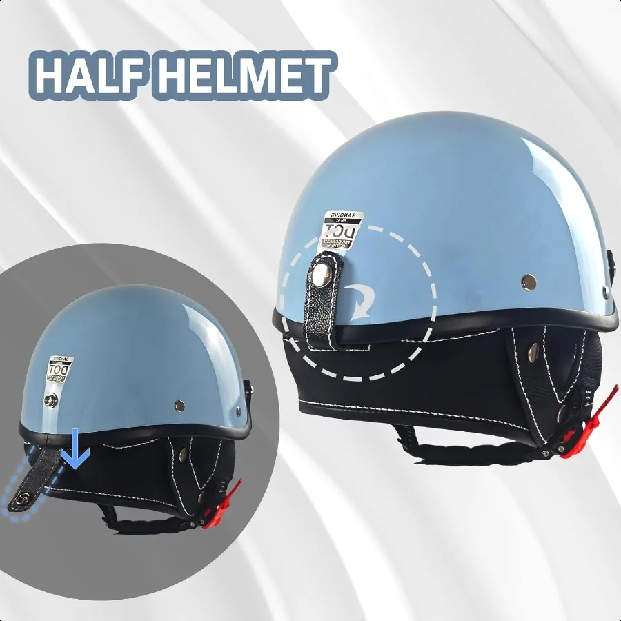 Caschi da moto Mezzo casco da motocross retrò a faccia aperta per ciclismo Motocross Cruiser Bike Scooter Chopper Uomo Wome