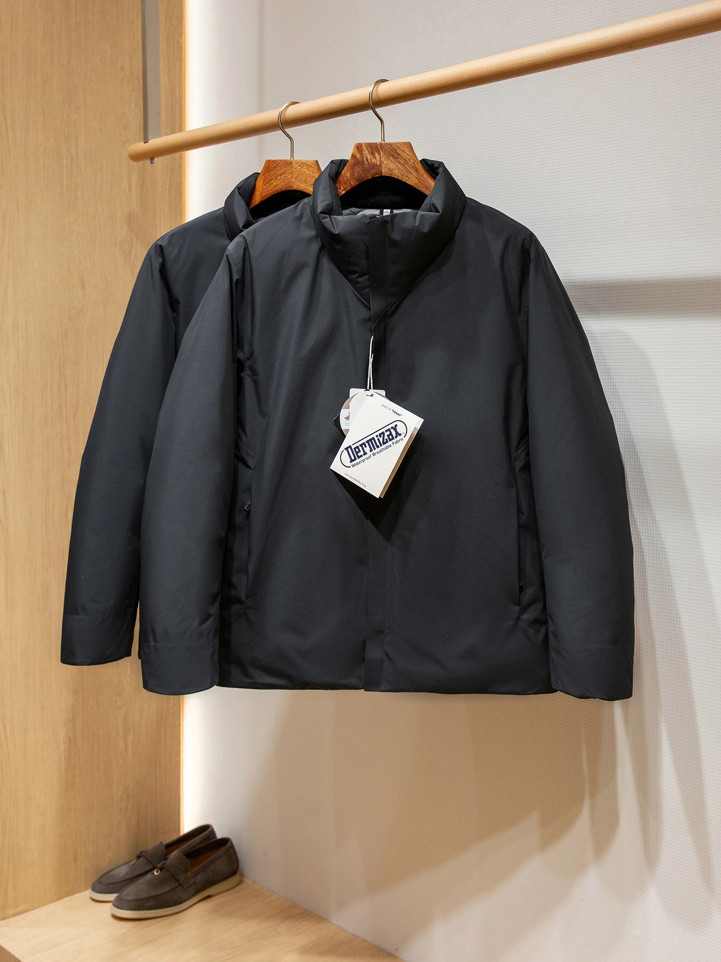 

Dermizax Outdoor down Jaet Men's Casual Warm Stand Collar Goose down Coat Waterproof Laser Cutting Polyester Fiber 800FP