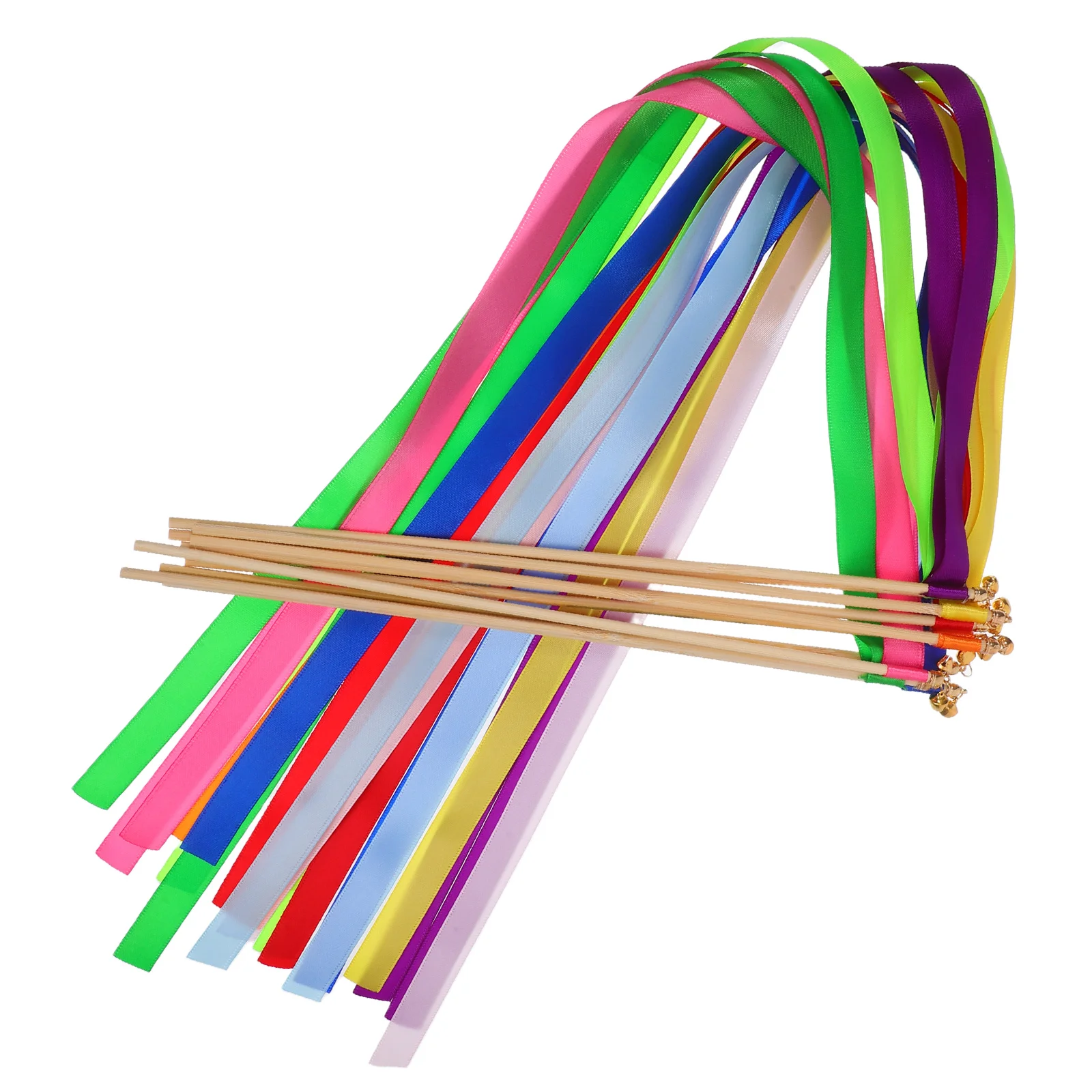 

20 PCS Wedding Bell Wand Princess Wands Party Favors Decor Fairy Streamers Wood Event