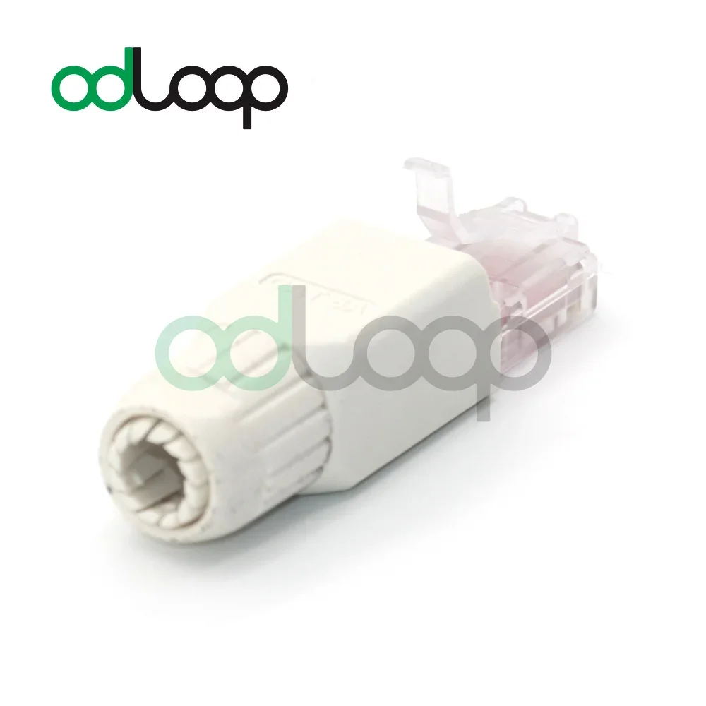 Odحلقة RJ45 8P8C Unshield المجال Cat6/6A أداة أقل تجعيد موصل إنهاء التوصيل ل 23AWG الصلبة تركيب كابل