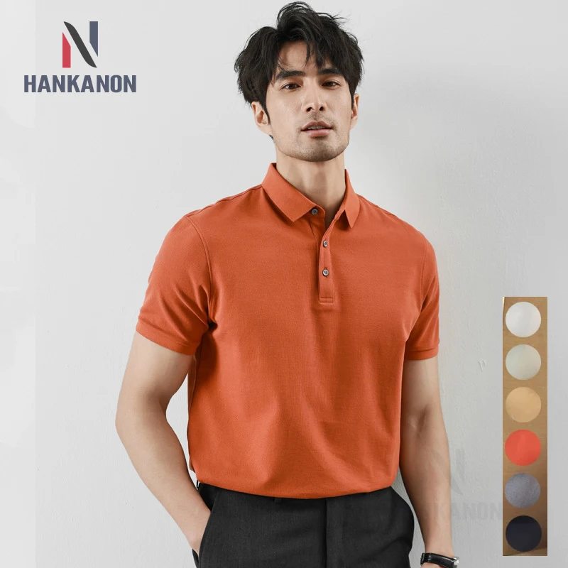 Camiseta fina de algodón para hombre, Polo cómodo de alta calidad, Color sólido, manga corta, solapa, Camel Golf, novedad de verano, 2024