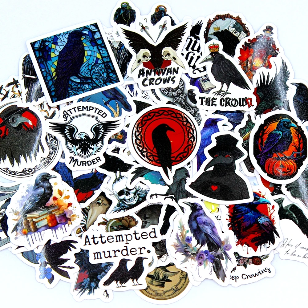 10/50/100pcs Crows Stickers girls Toys evil style Cartoon Decals For Kids DIY Laptop Scrapbook Stationery Fridge Funny Sticker