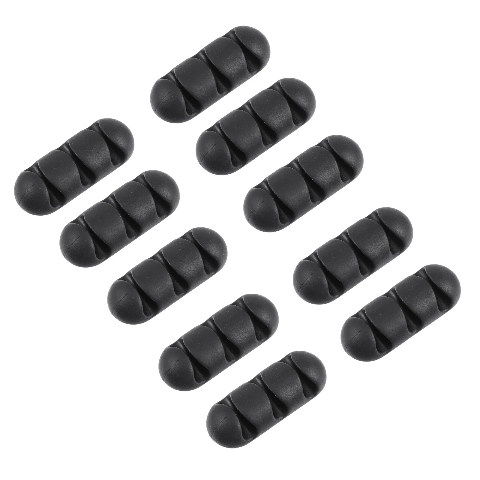 Organizador de gestión de cables con múltiples agujeros, Clips para cables Tpr de 3 ranuras, soporte para cables de escritorio, organizador de cables autoadhesivo, 10 Uds.