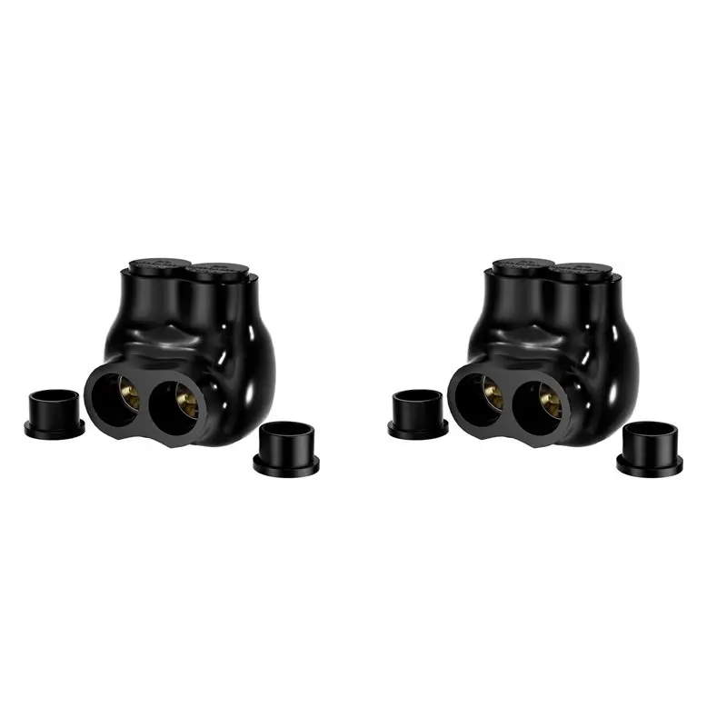 N75R-2X Insulated Connector 2 Port Multi Tap Connector 2/0-6 AWG Single-Sided Entry Wire Connectors Slotted Hex