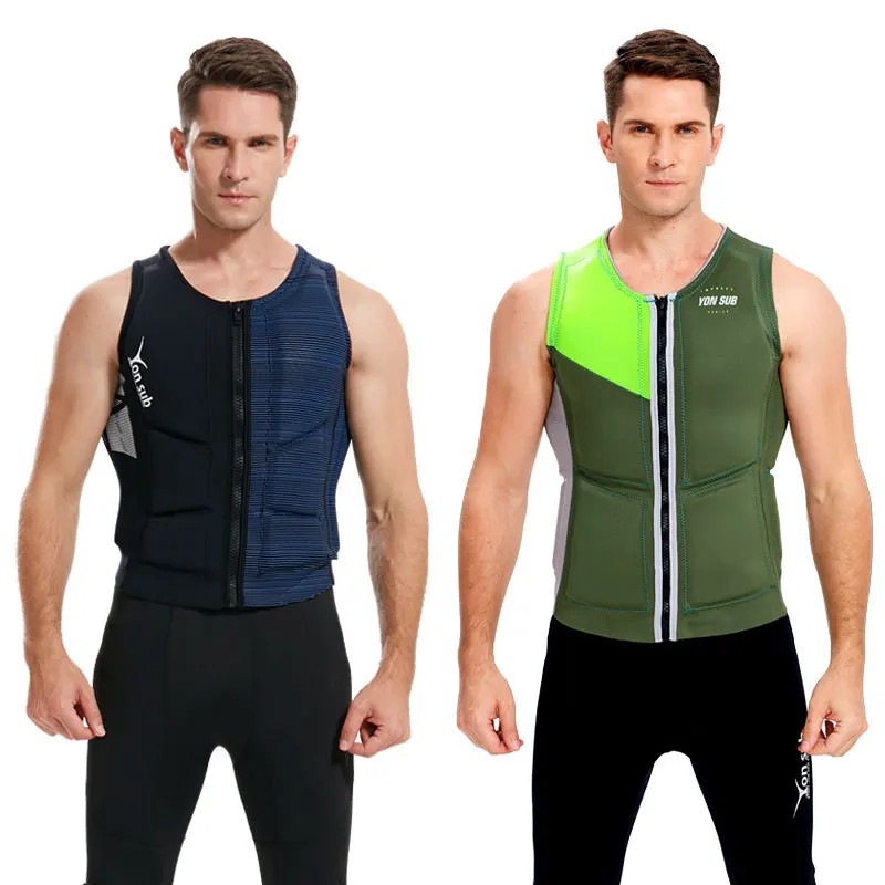 Leben Jacke Auftrieb Weste für Wasser Sport Erwachsene Schwimmen Surfen Ski Rettungs Boote Treiben Angeln Aid Kleidung Neopren Zip Up