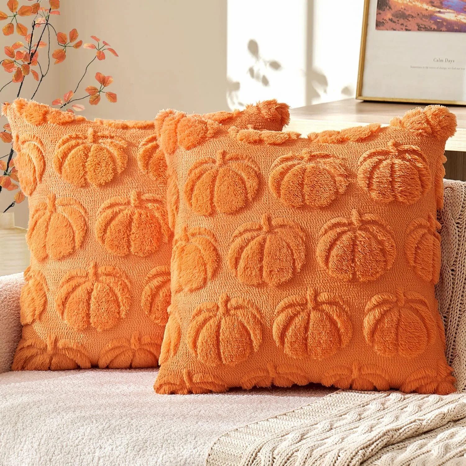 

Halloween Pillow Cushion Cover Europe Short Plush Pillow Case Pumpkin Festival Decoration Living Room Sofa Home Decor Pillowcase