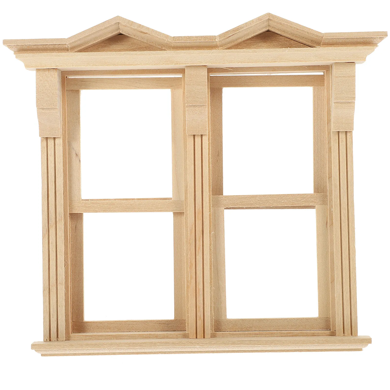 

Unpainted Mini Wooden Window Frame for Dollhouse Interiors Realistic Mini House Decoration Craft Kit Small Scale Home Layout