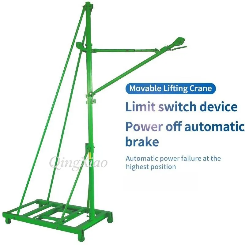 Straight Slide Hoist 3 Column Rail Type Household Small Building Lift For Sand Cement Window Glass Loading No Counterweight