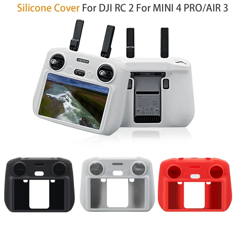 Silicone Case Cover for DJI Mini 4 Pro/Air 3 Drone RC 2 Remote Control Protective Sleeve Dustproof Case RC 2 Control Accessories