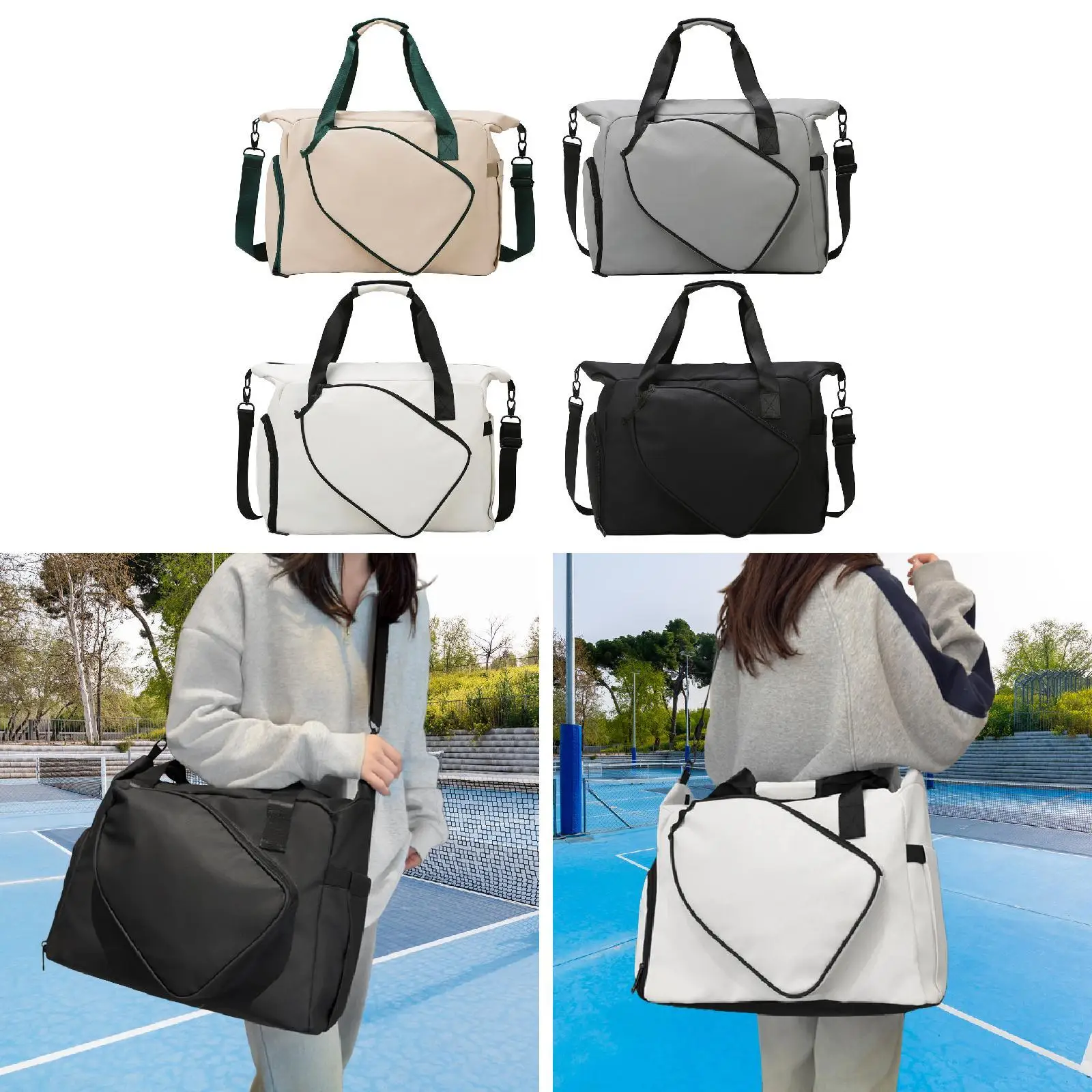 

Pickleball Racket Bag Handbag Lightweight Travel Carrying with Removable