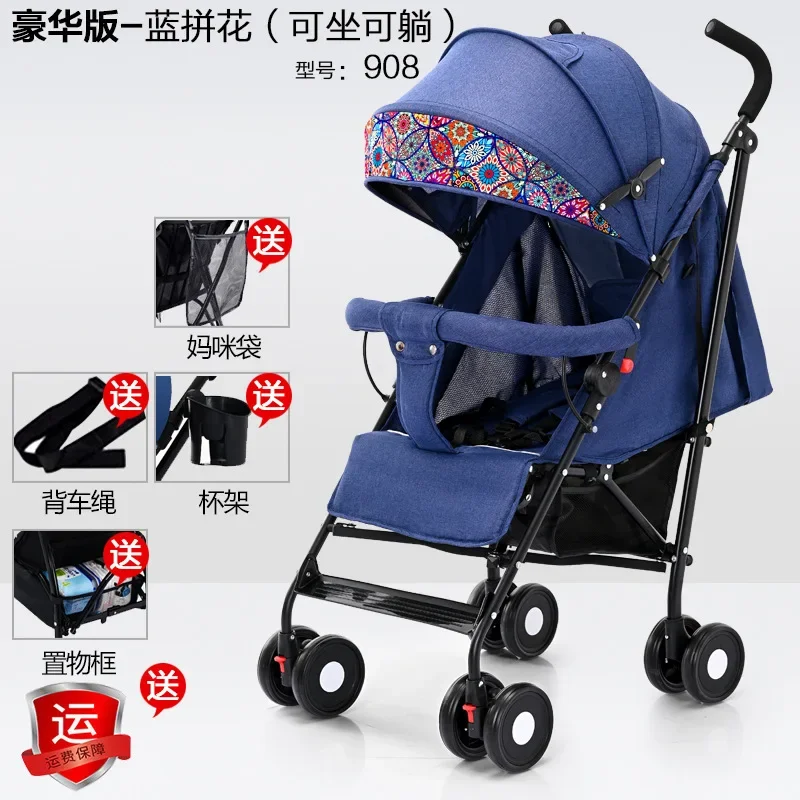 

Wholesale Baby Strollers, Umbrella Carts Can Sit or Lie Down Lightweight and Foldable Children's Baby Umbrella Handle Carts