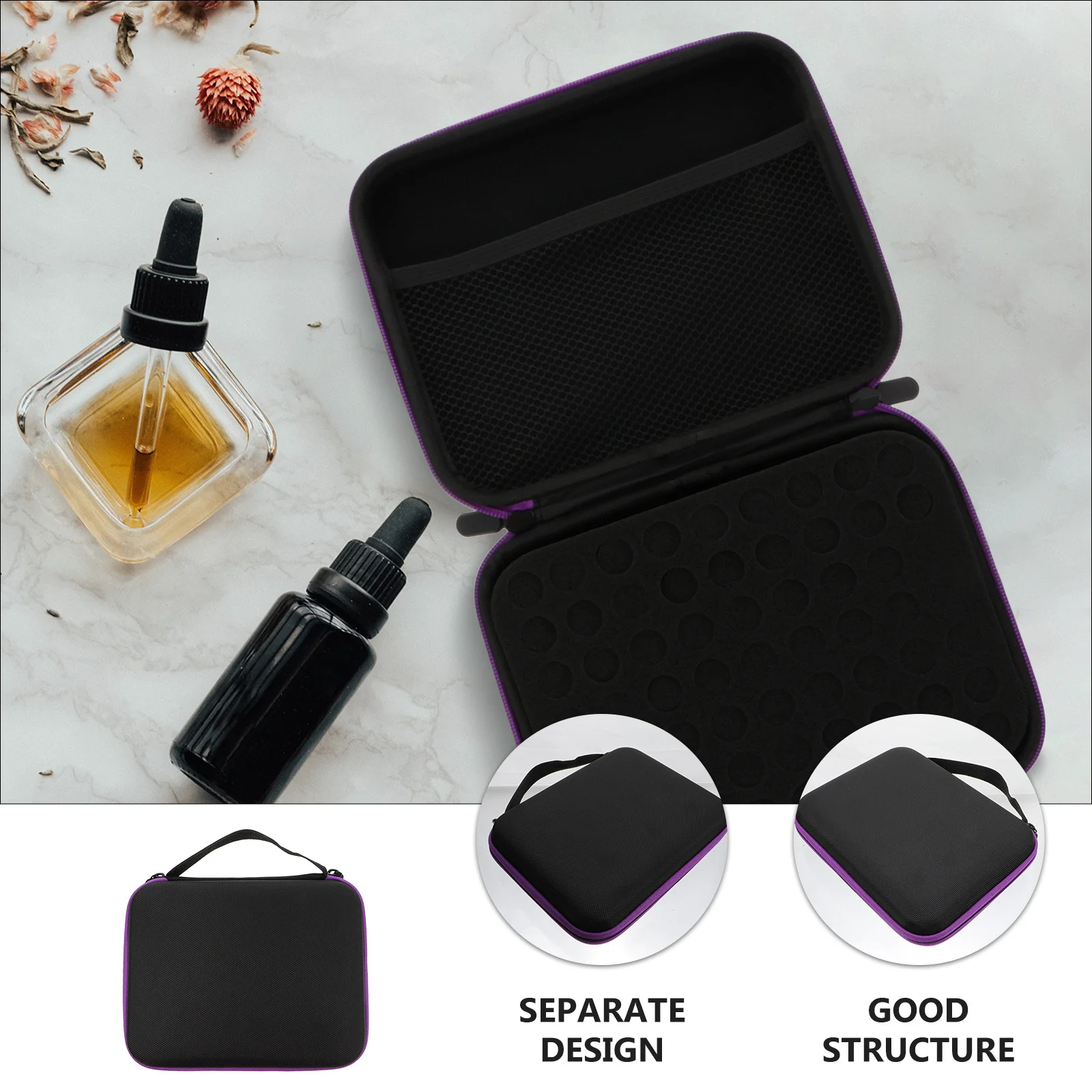 

Essential Oil Storage Bag 63 Slots 3Ml Shockproof Hard Shell Case Travel Organizer Aromatherapy Bottle Box Carry Pouch Perfume