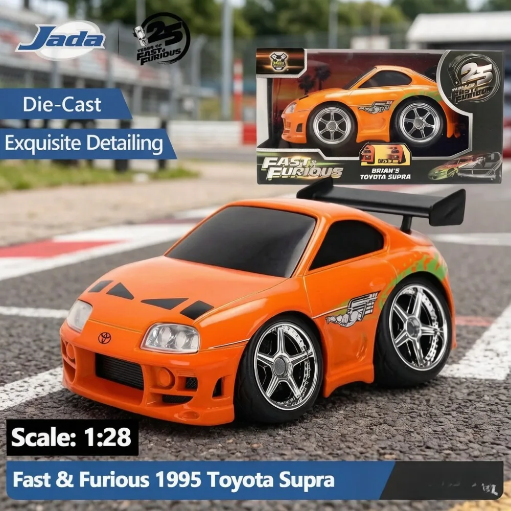 JADA 1:28 Fast & Furious 25th Anniversary 1995 Toyota Supra MK4, Bloques de Construcción de Metal, Modelo de Auto, Juguete de Ensamblaje, Regalo, En Stock