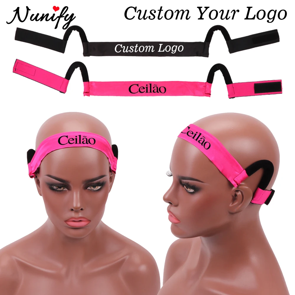 

50PcsWholesale Satin Elastic Wig Band Customize Logo Lace Melting Band Ear Cut Painless Adjustable Edge Control Bulk Hair Tools