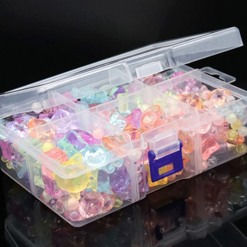 1PC 6 Grid Removable Plastic Storage Box Organizer for Tools Jewelry Fishing Tackle Desktop Hardware Parts Sorting Container