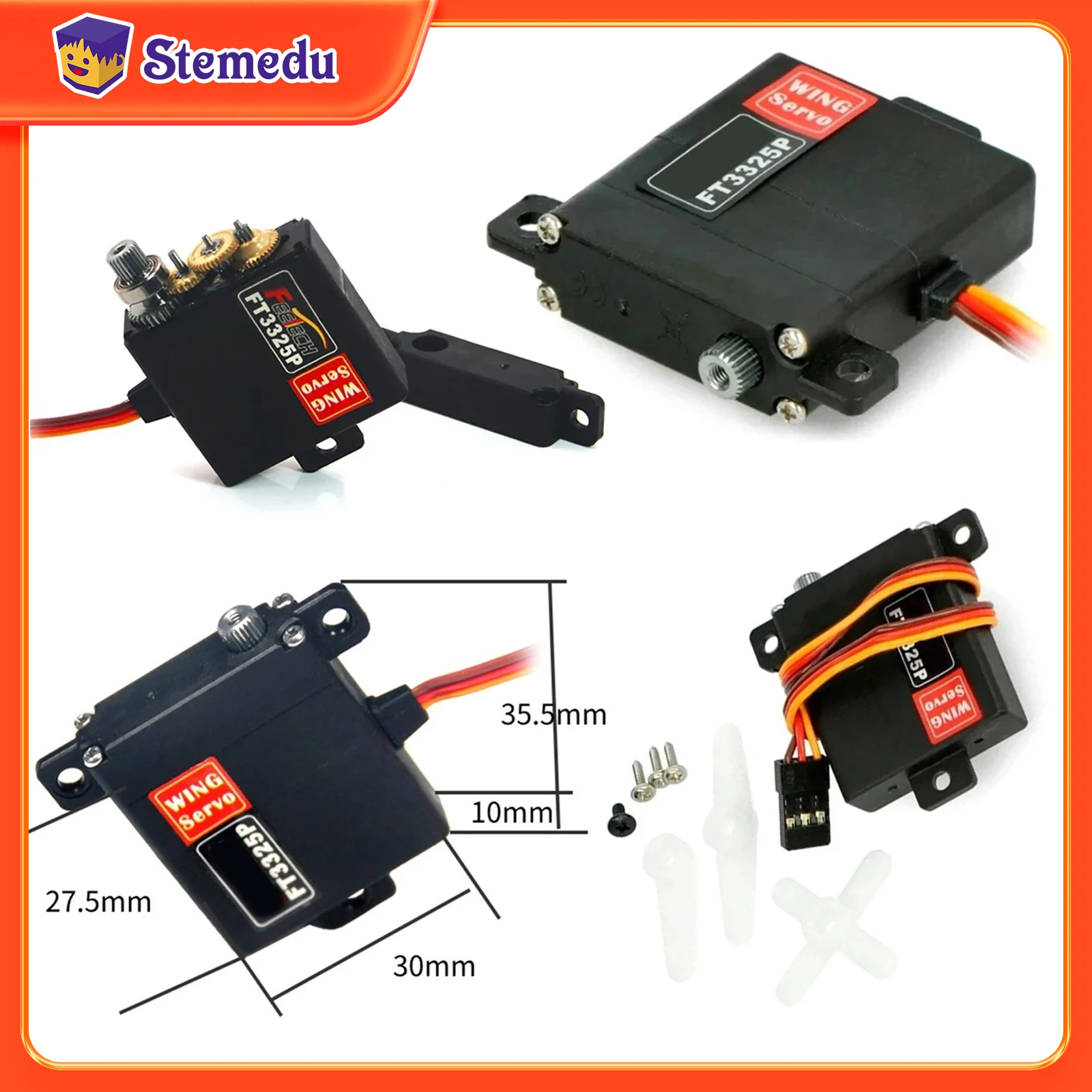 Feetech FT3325P RC Wing Servo 6kg Hoge snelheid digitale servo Metalen versnellingsbak Encoder voor vaste vleugel RC Drone Robot RC Afstandsbediening