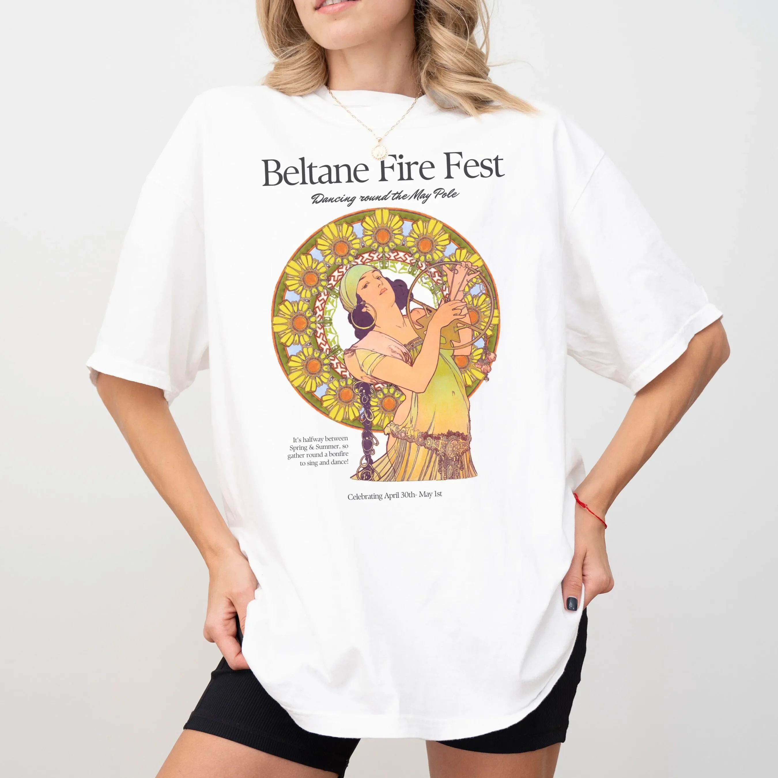 Beltane Fire Festival  T Shirt Wheel of the Year Wiccan Pagan Witch Practical Magic Gaelic Neopagan