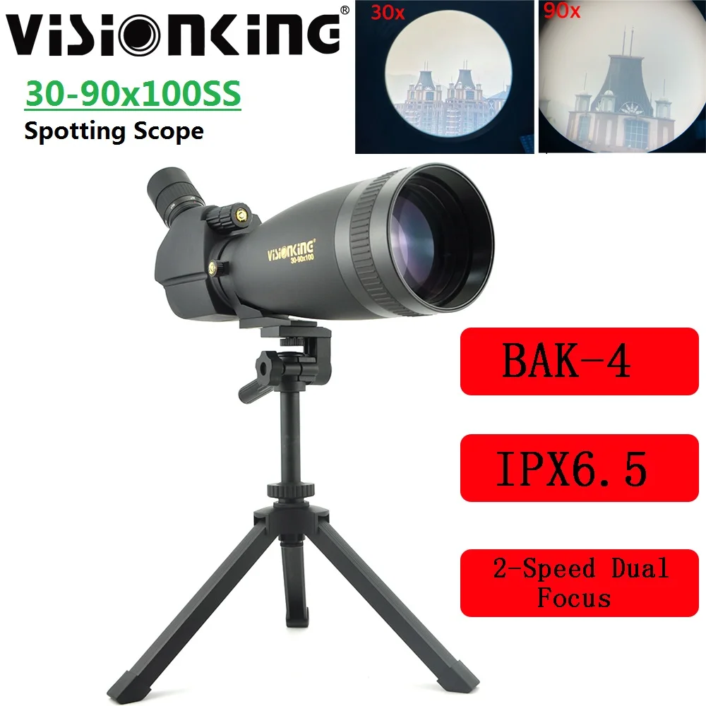 Visionking Professional 30-90x100 Spottingขอบเขต 2-Speed Dual Focus Monocularกันน้ําดูนกเป้าหมายShottingกล้องโทรทรรศน์