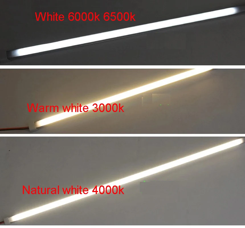 5pcs 25cm 50cm 12v 24v LED Hard Strip Double Row 144 LEDS/M RIgid Bar 14mm Aluminum Profile Tube 3000K Natural White 4000k 6000K