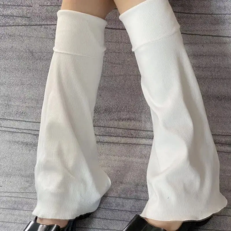 Y2k Lolita Socks Cute Flared Knitted Long Warmers Foot Cover White Arm Warmer Leg Kawaii Jk Autumn Sweet Leg Calf Gyaru Gaiters