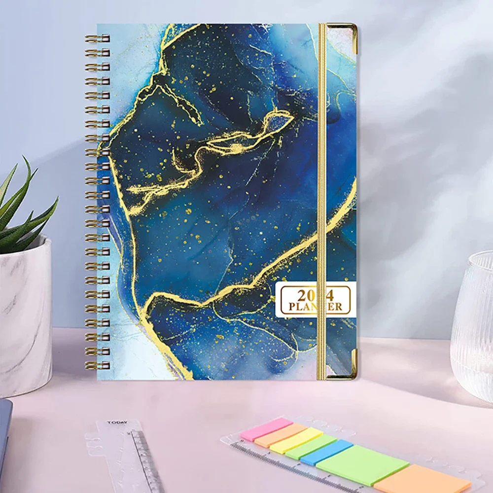 2024 A5 English Planner Notebook blocco note diario Agenda settimanale pianificatore Agenda cancelleria forniture scolastiche per ufficio