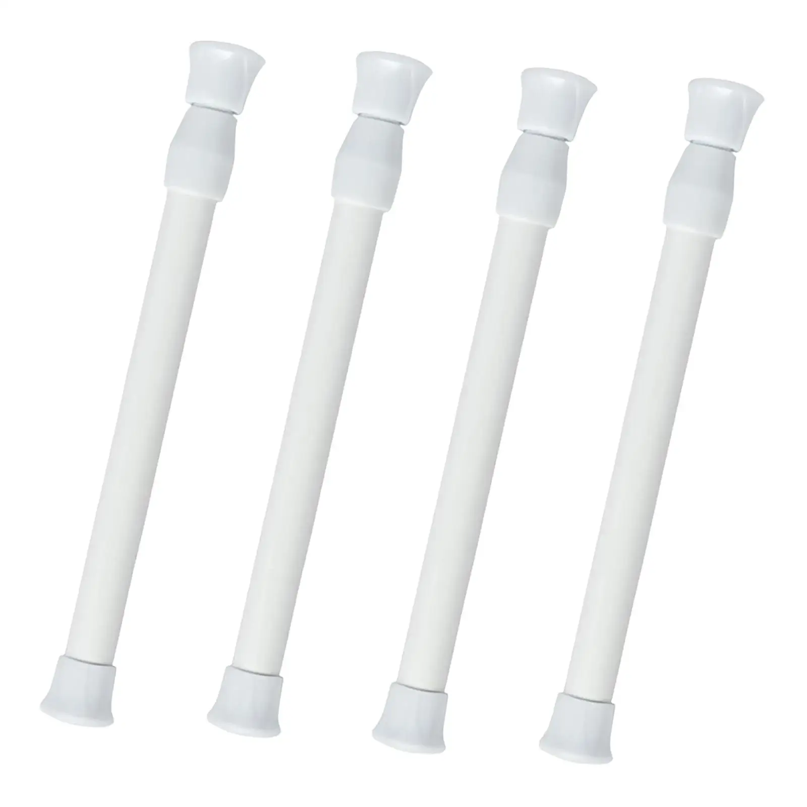 4x Thin DIY Tensions Rods Closet Rods 12 to 20 inch Easy Installation No Drill Small Spring Tension Curtain Rod for Bookcase