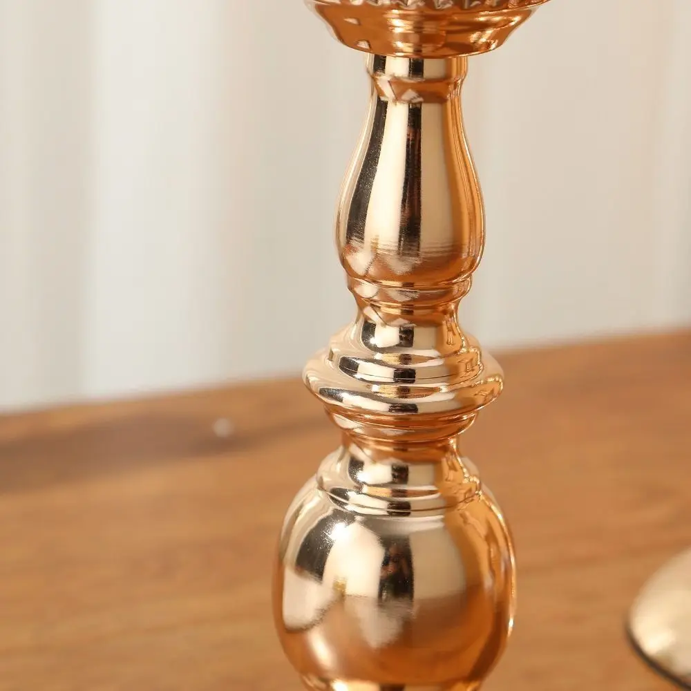 Retro Wrought Iron Gold Iron Vase FIower Art Anti-fall Wedding Photo Props Golden Simulated Flower Holders Restaurant