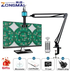 Cámara de microscopio Digital de Video Industrial, lente de montaje C para reparación de soldadura de PCB de teléfono, 48MP, 4K, 2K, 1080P, HDMI, USB, VGA, Zoom 1-130X