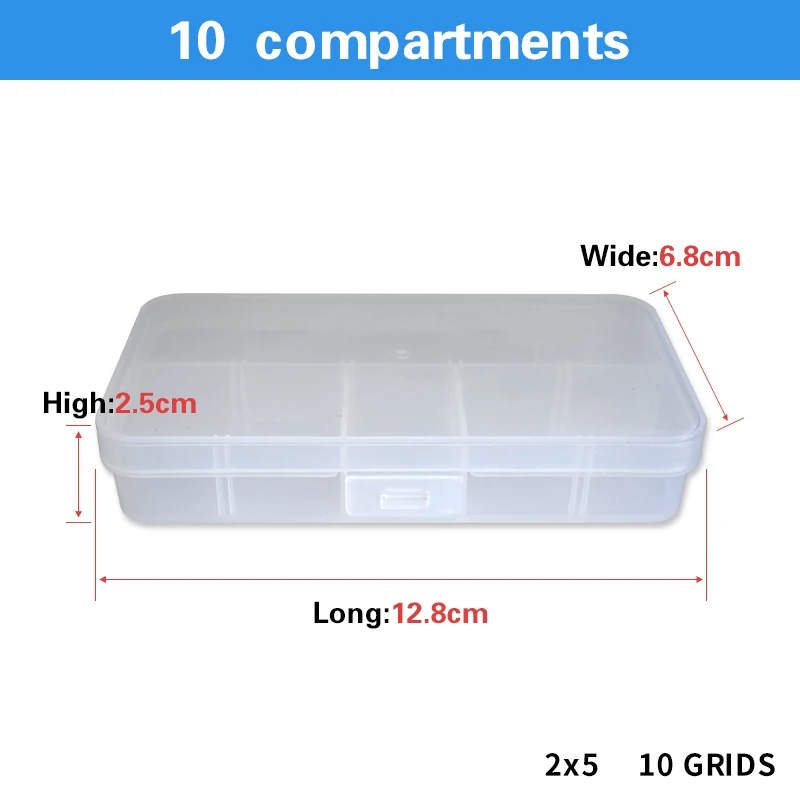 Caja contenedora de plástico transparente, organizador ajustable para Botón de joyería, Hardware, tornillo, caja desmontable