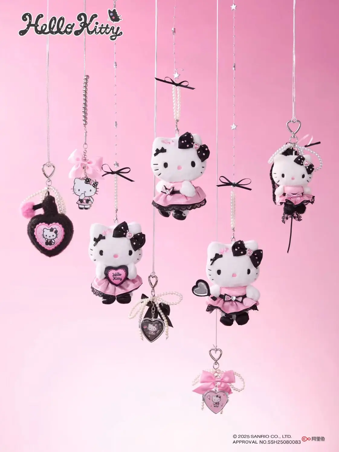 

Sanrio Hello Kitty Glitter Sparkle Plush Keychain - Soft Pink Cute Collectible Key Ring for Girls, Women, Kids Gift Idea