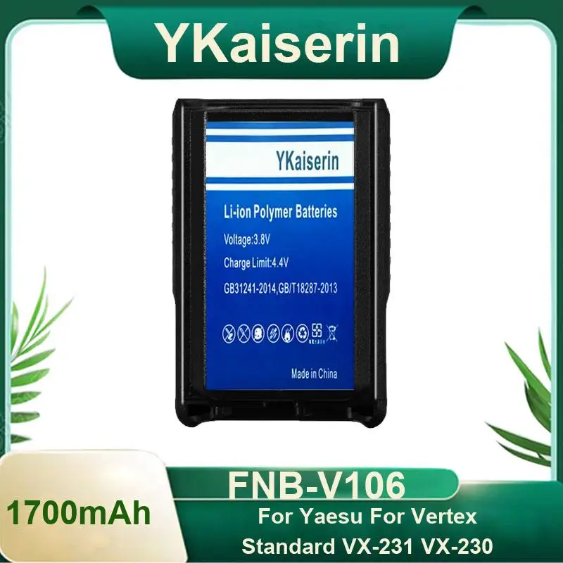 Walkie-Talkie Battery Good Low-Temperature Performance 1700mAh Fnb-V106 For Yaesu For Vertex Standard VX-231 VX-230
