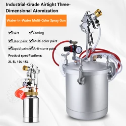 5L/15L Spray Paint Pressure Pot Tank Lightweight Air Paint Pressure Pot 3.0mm Nozzle Spray Paint Gun 5m Hoses