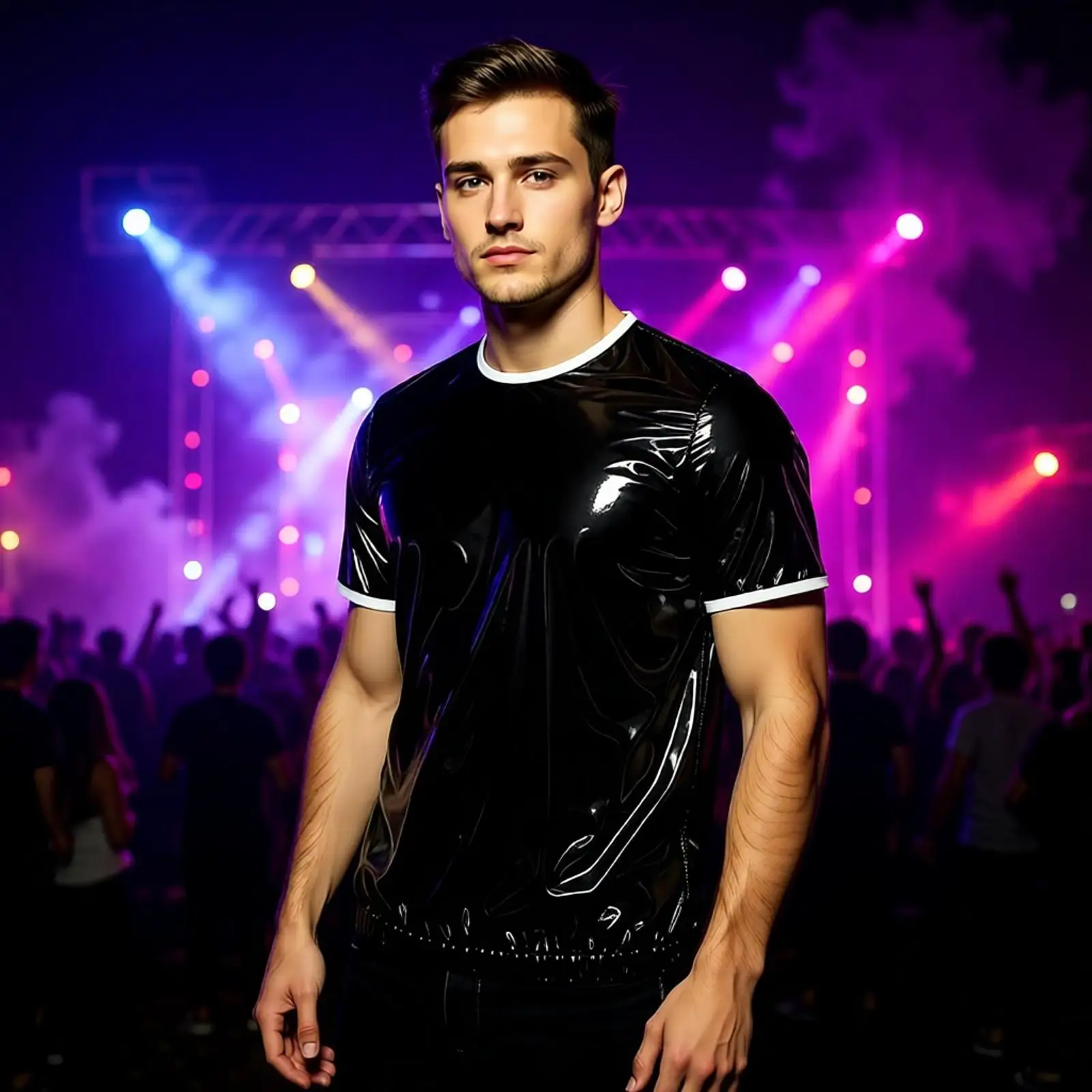 Men Waterproof Wet Look PVC Tank Top Sleeveless Shiny Vest Vinyl Water Resistant Reusable Tank Tops Zipper Elastic Rave Clubwear