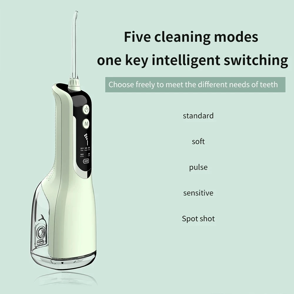 Xiaomi Youpin Dental Water Jet Irrigator 5-speed Oral Irrigator Water Flosser Portable Dental Water 330ML IPX7 Waterproof Teeth