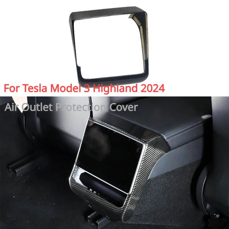 

For Tesla Model 3+ Highland 2024 Rear Air Outlet Cover Air Conditioning Vent Protective Cover Rear Display Frame Car Accessories