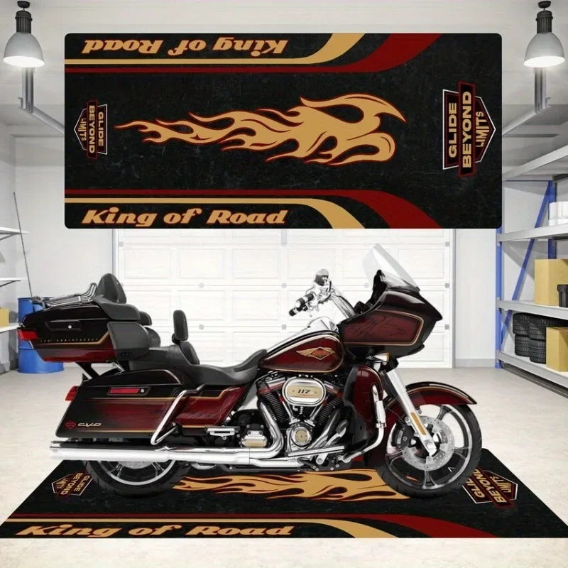 New Crystal Velvet Motorcycle Display Mat Non Slip Easy Clean Bedside Rug For Racing Enthusiasts Home Garage Decor