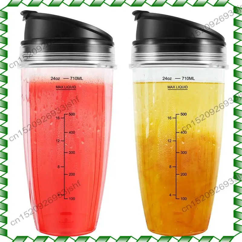 -BOFF 24OZ Replacement Cups Compatible For Ninja Nutri BN401, BN701, SS101, BN400, BN800, BN801 Blender
