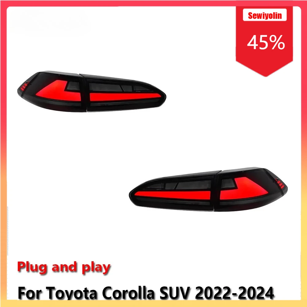 

Автомобильный светодиодный задний фонарь, автомобильные детали для Toyota Corolla SUV 2022-2024, авто противотуманные DRL, стоп-сигнал поворота, лампа Plug and Play