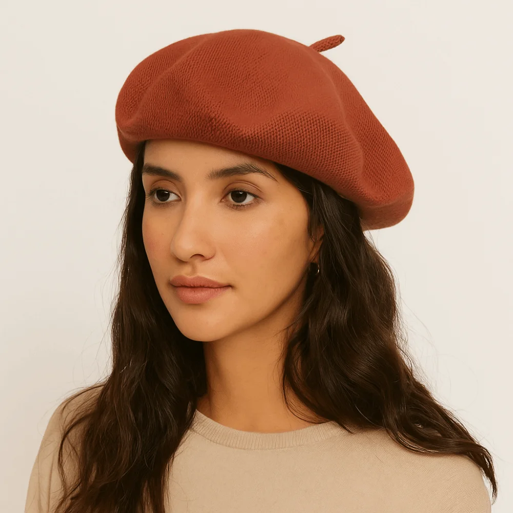 أزياء محبوك النساء القبعات مرونة الدفء البريطانية قبعة صغيرة الكورية نمط بلون الرسام قبعات الخريف