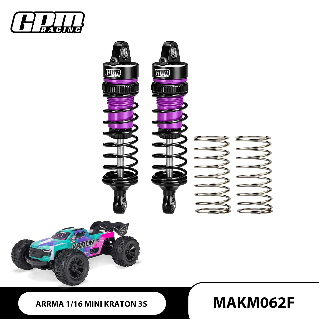 

GPM Alloy Front Shock Absorbers 62mm For ARRMA 1/16 Mini Kraton 3S