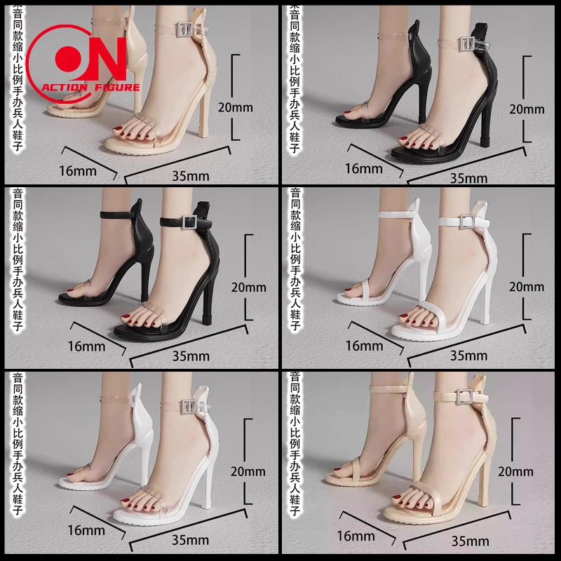 1/6 Scarpe col tacco alto con tacco sottile con cinturino singolo Modello accessorio adatto 12 '' bjd soldato femminile Action Figure Body Dolls