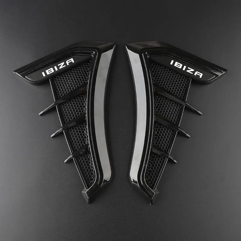 

Carbon Black Car Fender Side Vents Air Flow Intake Hole Car Shark 3D Grille Sticker Cover for SEAT IBIZA Styling Accessories