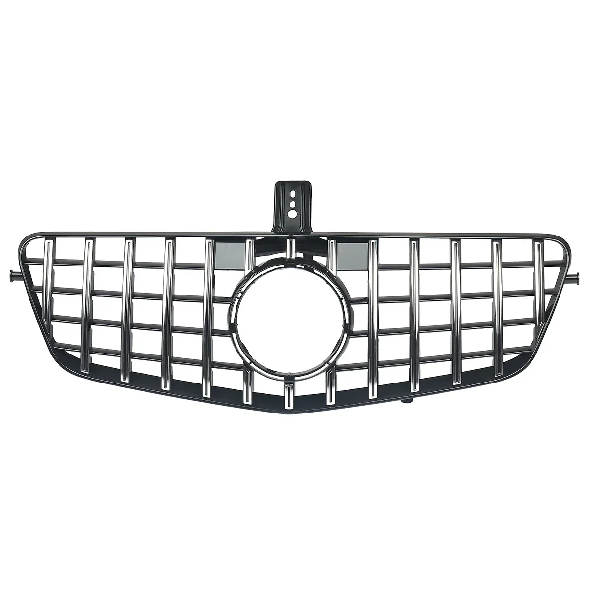 MAGICKIT FRONT GRILLE CHROME PANAMERICANA GT GTR STYLE Chrome Silver For Mercedes Benz E Class W212 4 Door 2009-2013 Accessories